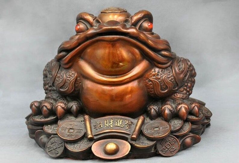 Toad amulet with money