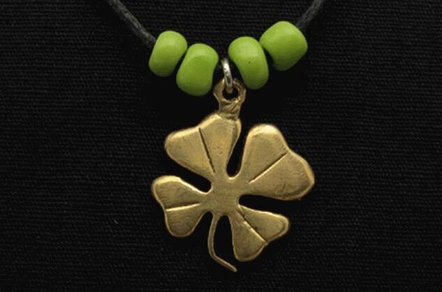 The four-leaf clover is a popular charm. 